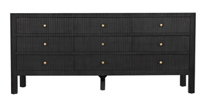 Noir Conrad 9 Drawer Dresser GDRE222P