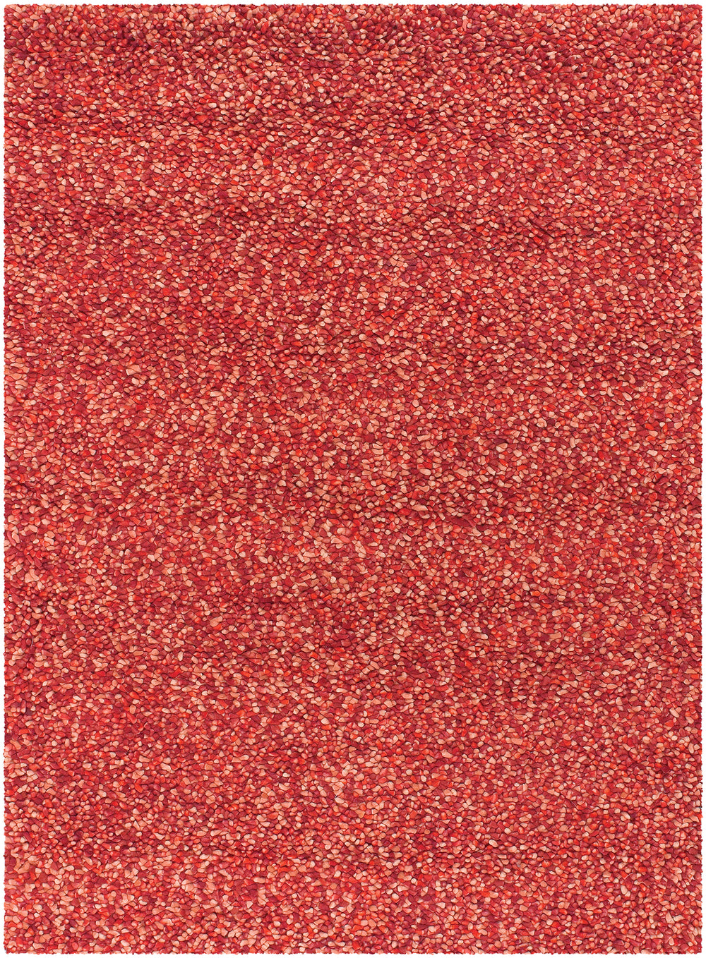 Chandra Rugs Gems 100% Wool Hand-Woven Contemporary Shag Rug Red/Maroon/Orange 9' x 13'