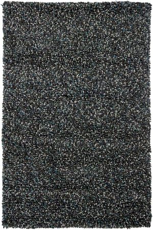 Chandra Rugs Gems 100% Wool Hand-Woven Contemporary Shag Rug Grey/Blue 9' x 13'