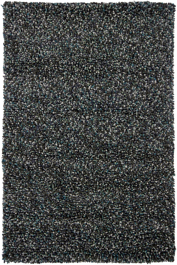 Chandra Rugs Gems 100% Wool Hand-Woven Contemporary Shag Rug Grey/Blue 9' x 13'