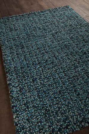 Chandra Rugs Gems 100% Wool Hand-Woven Contemporary Shag Rug Grey/Blue 9' x 13'