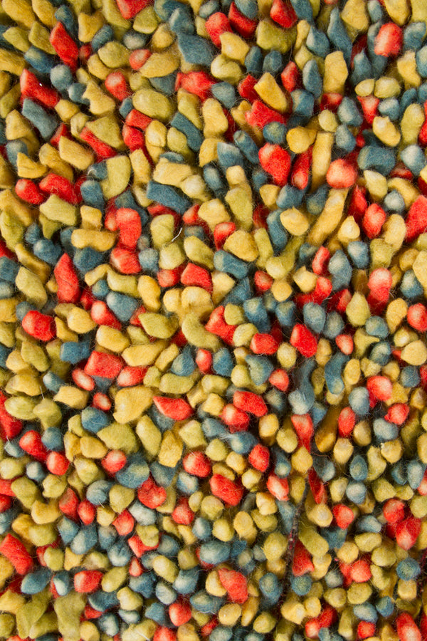 Chandra Rugs Gems 100% Wool Hand-Woven Contemporary Shag Rug Green/Blue/Red 9' x 13'