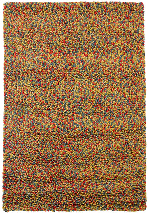 Chandra Rugs Gems 100% Wool Hand-Woven Contemporary Shag Rug Green/Blue/Red 9' x 13'