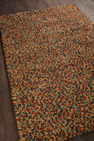 Chandra Rugs Gems 100% Wool Hand-Woven Contemporary Shag Rug Green/Blue/Red 9' x 13'