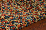 Chandra Rugs Gems 100% Wool Hand-Woven Contemporary Shag Rug Green/Blue/Red 9' x 13'