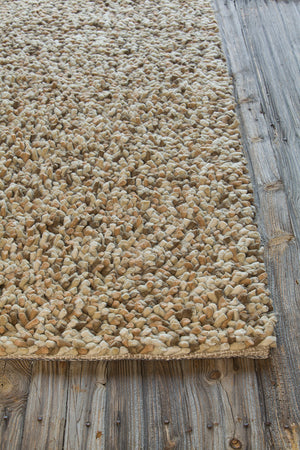 Chandra Rugs Gems 100% Wool Hand-Woven Contemporary Shag Rug Taupe/Ivory/Tan 9' x 13'