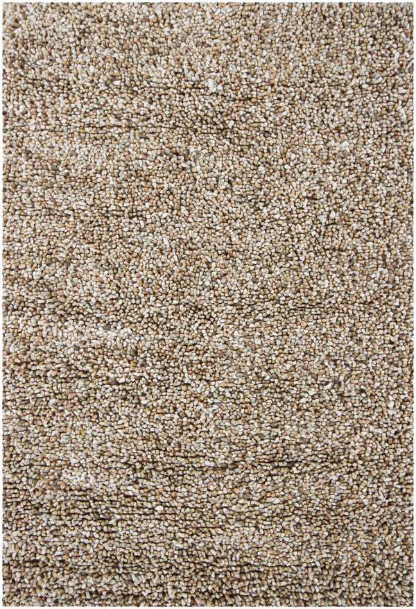 Chandra Rugs Gems 100% Wool Hand-Woven Contemporary Shag Rug Taupe/Ivory/Tan 9' x 13'