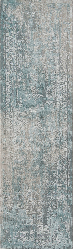 Momeni Genevieve GNV-2 Machine Made Traditional Distressed Design Indoor Area Rug Light Blue 8'11" x 12'6" GENEVGNV-2LBL8BC6
