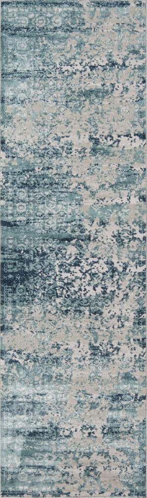 Momeni Genevieve GNV-6 Machine Made Traditional Distressed Design Indoor Area Rug Blue 8'11" x 12'6" GENEVGNV-6BLU8BC6
