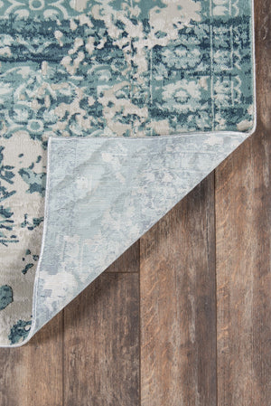 Momeni Genevieve GNV-6 Machine Made Traditional Distressed Design Indoor Area Rug Blue 8'11" x 12'6" GENEVGNV-6BLU8BC6