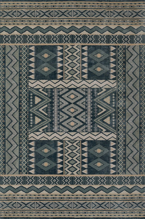 Momeni Genevieve GNV-9 Machine Made Contemporary Southwestern Indoor Area Rug Blue 8'11" x 12'6" GENEVGNV-9BLU8BC6