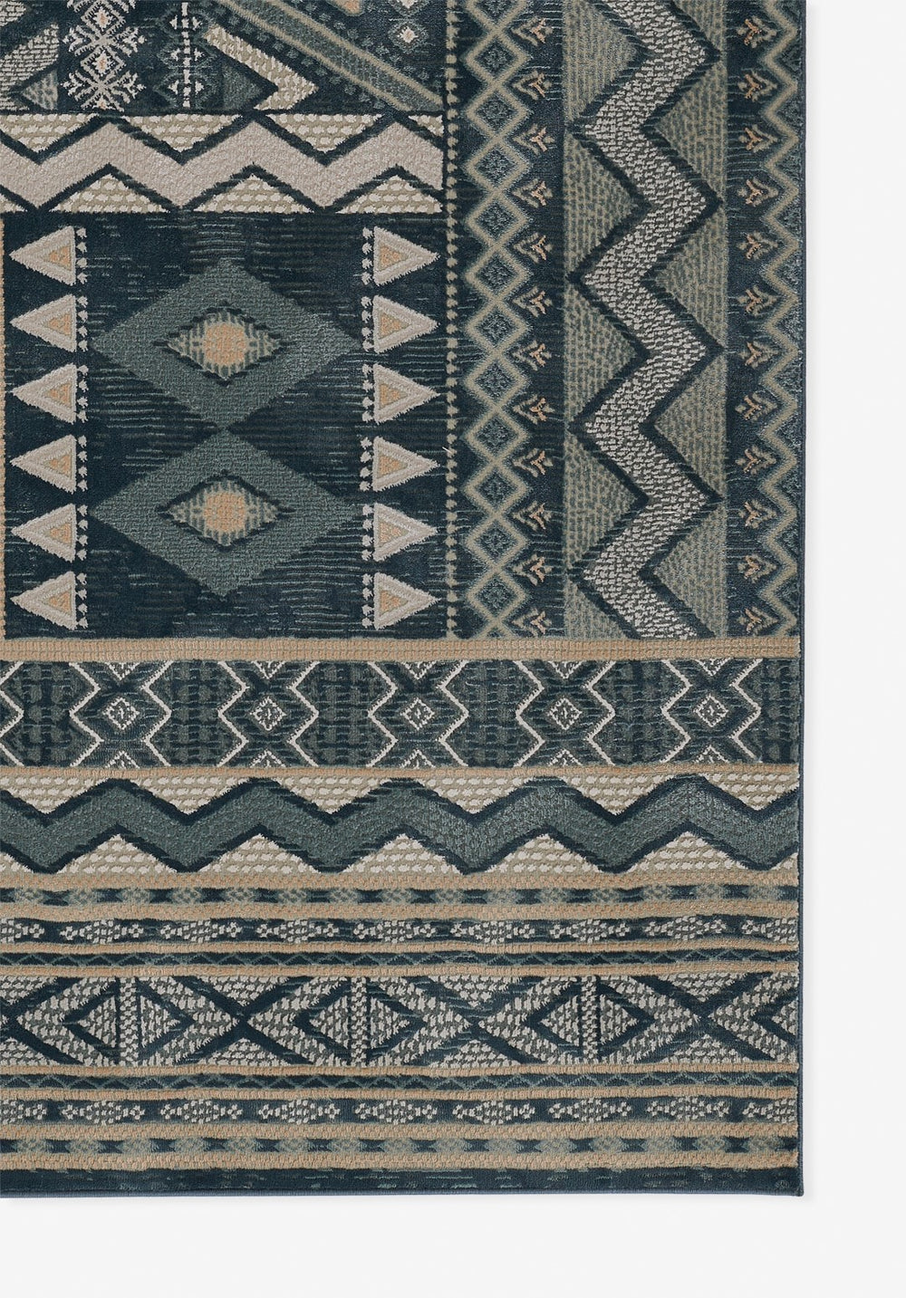 Momeni Genevieve GNV-9 Machine Made Contemporary Southwestern Indoor Area Rug Blue 8'11" x 12'6" GENEVGNV-9BLU8BC6