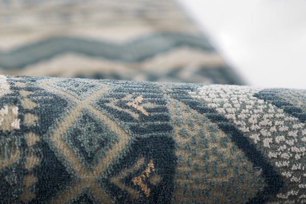 Momeni Genevieve GNV-9 Machine Made Contemporary Southwestern Indoor Area Rug Blue 8'11" x 12'6" GENEVGNV-9BLU8BC6