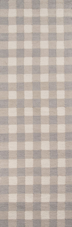 Momeni Geo GEO31 Hand Hooked Contemporary Geometric Indoor Area Rug Grey 7'6" x 9'6" GEO00GEO31GRY7696