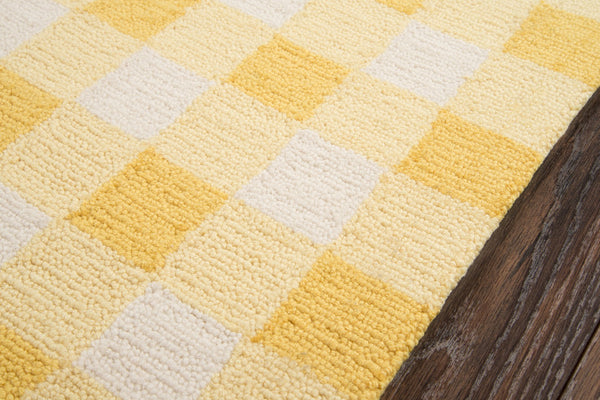 Momeni Geo GEO31 Hand Hooked Contemporary Geometric Indoor Area Rug Yellow 7'6" x 9'6" GEO00GEO31YEL7696
