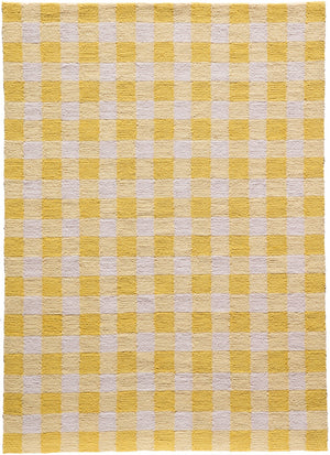 Momeni Geo India GEI31 Hand Made Contemporary Geometric Indoor Area Rug Yellow 7'6" x 9'6" GEOINGEI31YEL7696