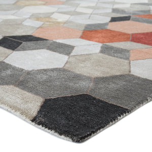 Jaipur Living Combs Handmade Geometric Light Gray/ Orange Area Rug (9'X13')