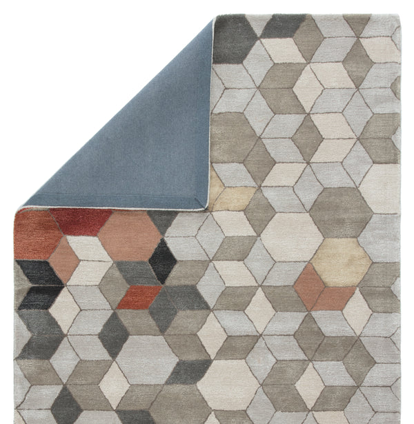 Jaipur Living Combs Handmade Geometric Light Gray/ Orange Area Rug (9'X13')
