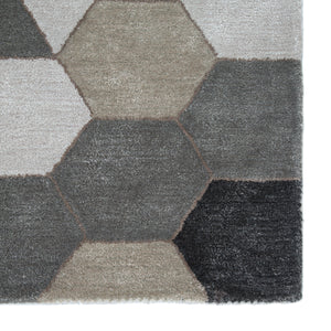 Jaipur Living Combs Handmade Geometric Light Gray/ Orange Area Rug (9'X13')