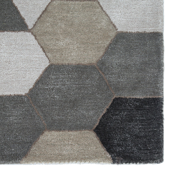 Jaipur Living Combs Handmade Geometric Light Gray/ Orange Area Rug (9'X13')