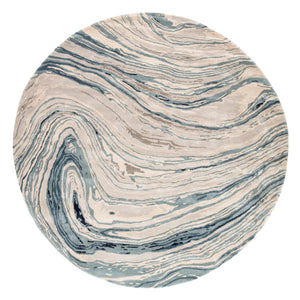 Jaipur Living Atha Handmade Abstract Blue/ Gray Round Area Rug (8')