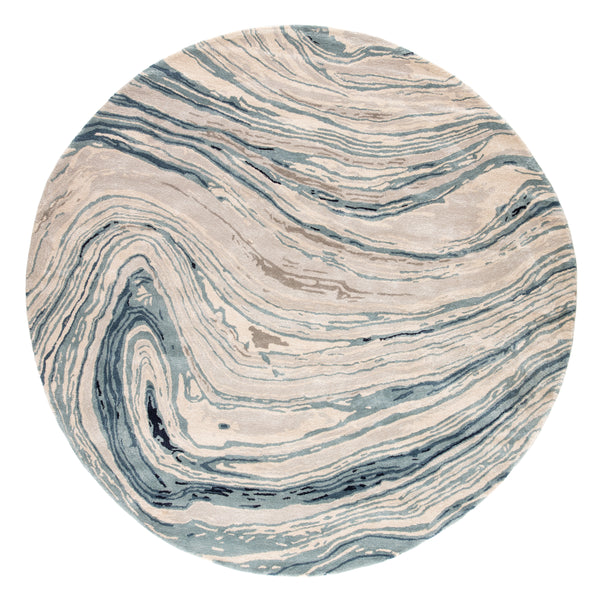 Jaipur Living Atha Handmade Abstract Blue/ Gray Round Area Rug (8')