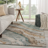 Jaipur Living Conley Handmade Abstract Teal/ Light Gray Area Rug (9'X13')