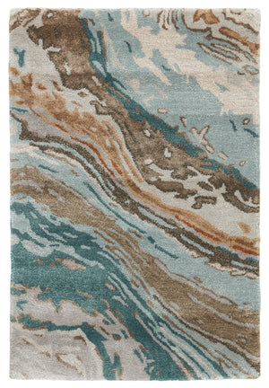 Jaipur Living Conley Handmade Abstract Teal/ Light Gray Area Rug (2'X3')