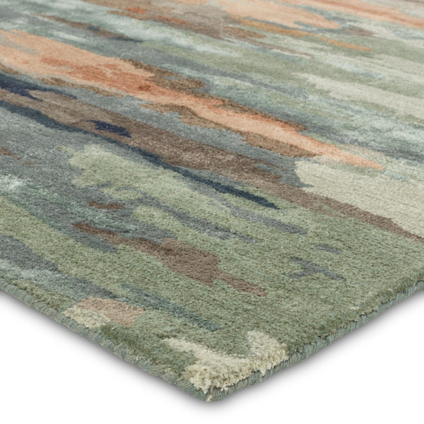 Jaipur Living Genesis Ryenn GES61 Hand Tufted 65% Viscose 35% Wool Abstract Area Rug Sage 65% Viscose 35% Wool RUG156011