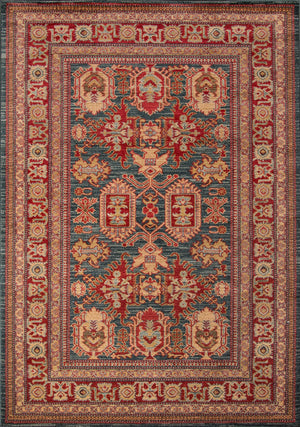 Momeni Ghazni GZ-01 Machine Made Traditional Oriental Indoor Area Rug Blue 9'3" x 12'6" GHAZNGZ-01BLU93C6