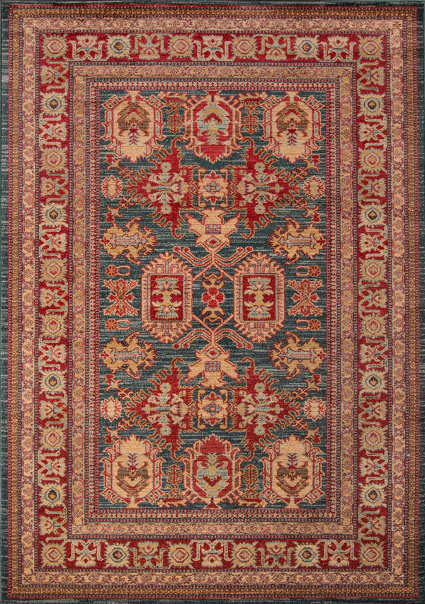 Momeni Ghazni GZ-01 Machine Made Traditional Oriental Indoor Area Rug Blue 9'3" x 12'6" GHAZNGZ-01BLU93C6