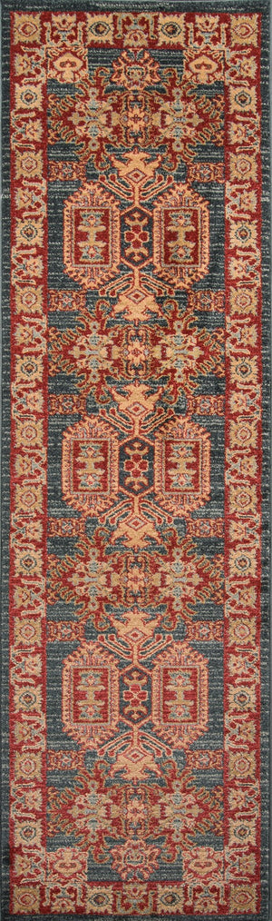 Momeni Ghazni GZ-01 Machine Made Traditional Oriental Indoor Area Rug Blue 9'3" x 12'6" GHAZNGZ-01BLU93C6