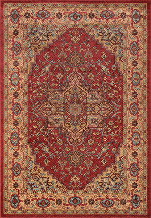 Momeni Ghazni GZ-04 Machine Made Traditional Medallion Indoor Area Rug Red 9'3" x 12'6" GHAZNGZ-04RED93C6
