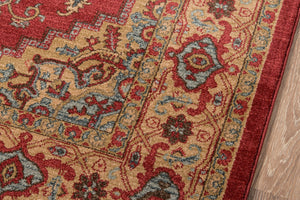 Momeni Ghazni GZ-04 Machine Made Traditional Medallion Indoor Area Rug Red 9'3" x 12'6" GHAZNGZ-04RED93C6