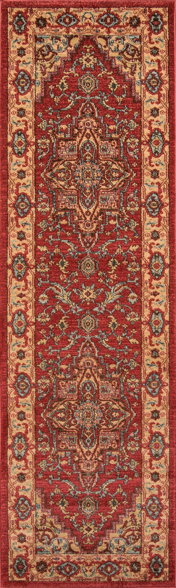 Momeni Ghazni GZ-04 Machine Made Traditional Medallion Indoor Area Rug Red 9'3" x 12'6" GHAZNGZ-04RED93C6
