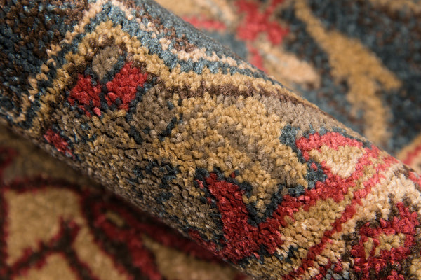 Momeni Ghazni GZ-05 Machine Made Traditional Medallion Indoor Area Rug Navy 9'3" x 12'6" GHAZNGZ-05NVY93C6