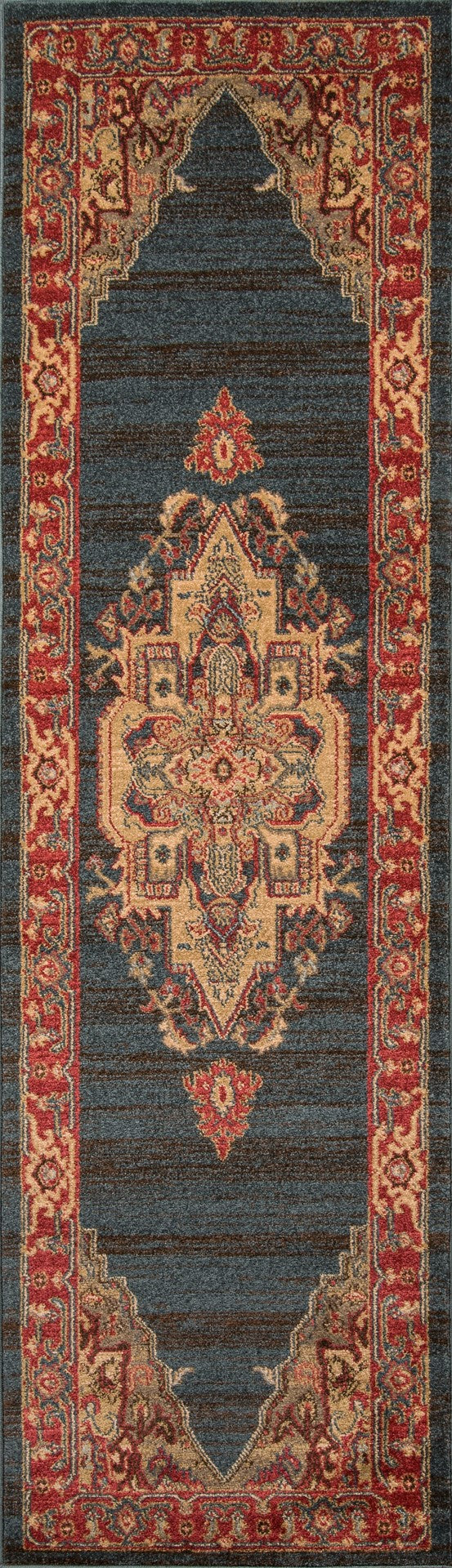 Momeni Ghazni GZ-05 Machine Made Traditional Medallion Indoor Area Rug Navy 9'3" x 12'6" GHAZNGZ-05NVY93C6