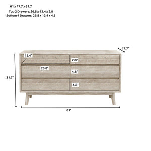 LH Imports Gia 6 Drawer Dresser GIA006