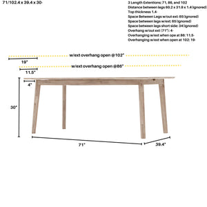 LH Imports Gia Extension Dining Table GIA011