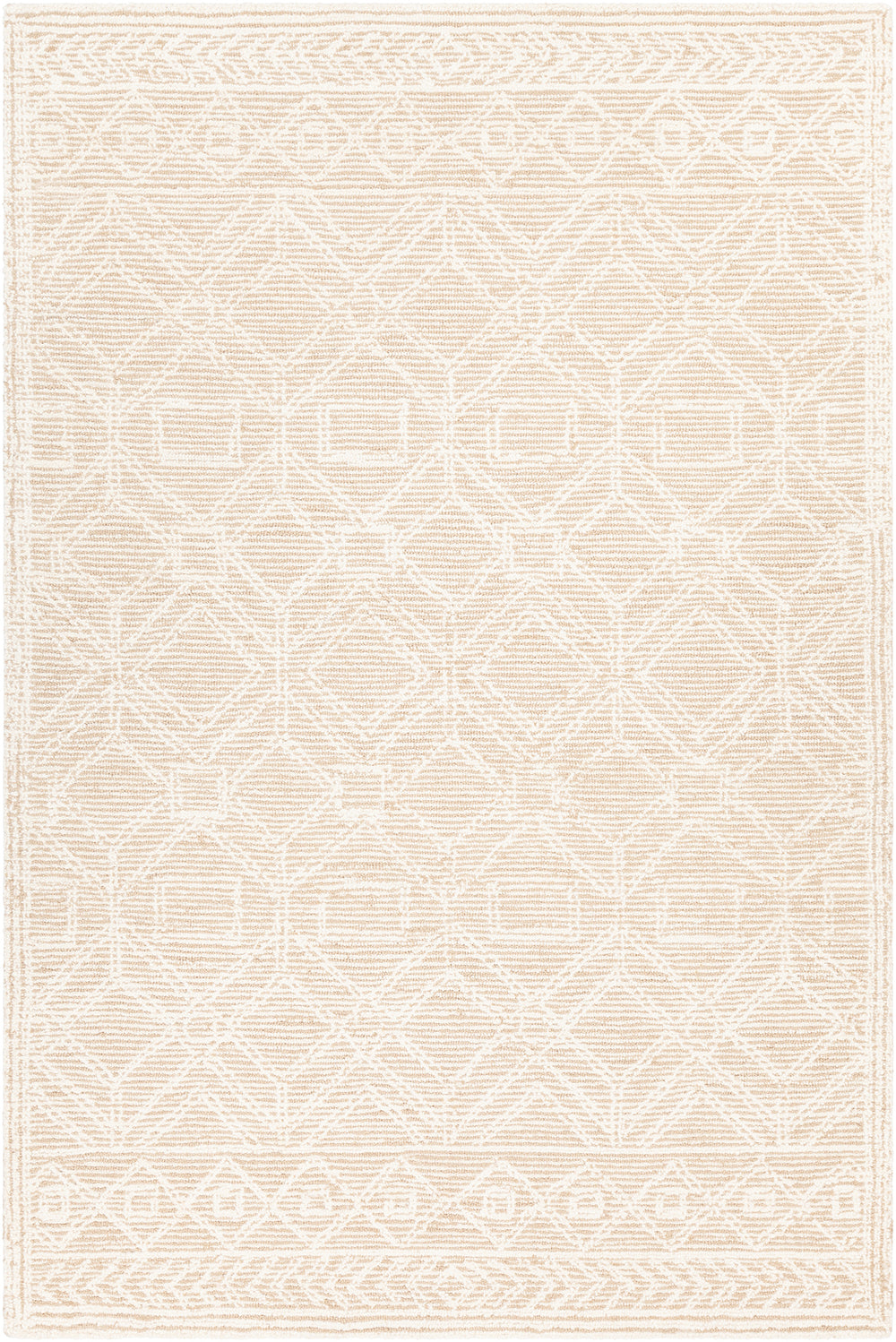 Chandra Rugs Gina 100% Wool Hand-Tufted Contemporary Rug Beige/White 7'9 x 10'6