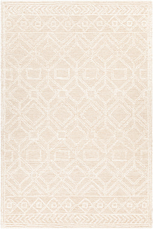 Chandra Rugs Gina 100% Wool Hand-Tufted Contemporary Rug Beige/White 7'9 x 10'6