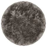 Chandra Rugs Giulia 100% Polyester Hand-Woven Contemporary Shag Rug Grey 7'9 Round