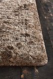 Chandra Rugs Giulia 100% Polyester Hand-Woven Contemporary Shag Rug Brown 9' x 13'