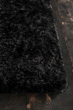 Chandra Rugs Giulia 100% Polyester Hand-Woven Contemporary Shag Rug Black 9' x 13'