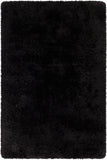 Chandra Rugs Giulia 100% Polyester Hand-Woven Contemporary Shag Rug Black 8'6 Square