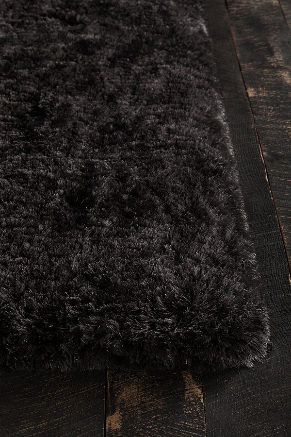 Chandra Rugs Giulia 100% Polyester Hand-Woven Contemporary Shag Rug Charcoal 9' x 13'