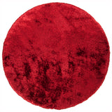 Chandra Rugs Giulia 100% Polyester Hand-Woven Contemporary Shag Rug Red 7'9 Round
