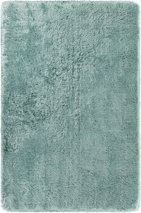 Chandra Rugs Giulia 100% Polyester Hand-Woven Contemporary Shag Rug Aqua Blue 9' x 13'