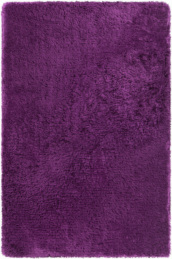 Chandra Rugs Giulia 100% Polyester Hand-Woven Contemporary Shag Rug Purple 9' x 13'
