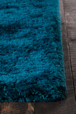 Chandra Rugs Giulia 100% Polyester Hand-Woven Contemporary Shag Rug Blue 9' x 13'